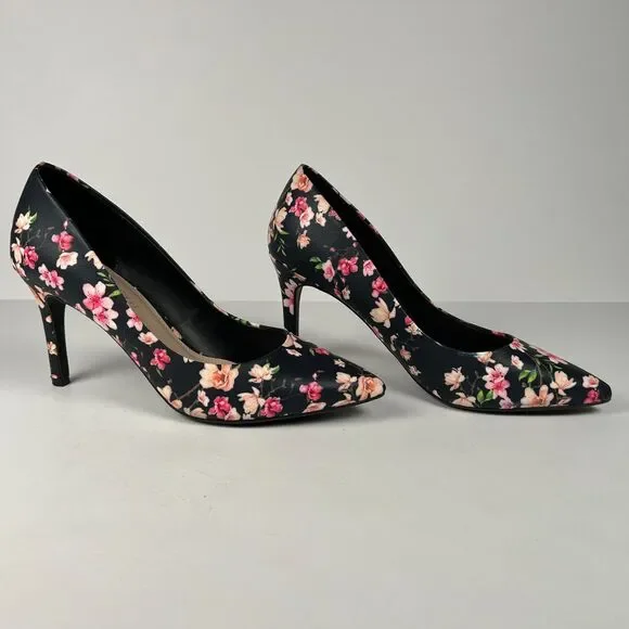 Kelly & Katie Sz 10 Navy Astivia Floral Pumps Heels Flowers Spring Pumps - Picture 3 of 11